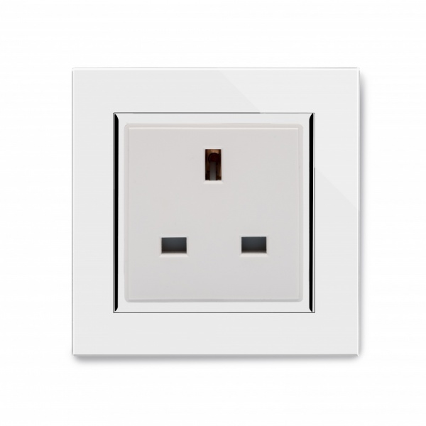 Crystal CT 13A Single Unswitched Plug Socket White